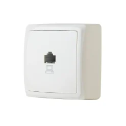 Prise RJ45 monobloc en saillie Sigurd blanc complet-Jacobsen Hot