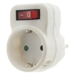 Prise Schuko 16A + interrupteur - Blanc -^Zenitech Discount