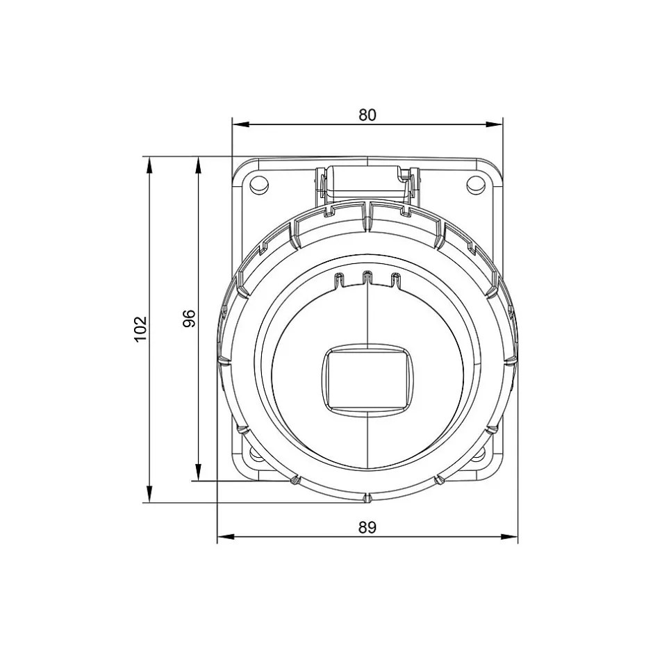Prise Triphasé 32a 3p+t - 4 Broches - Encastrable Sur Coffret - étanche Ip67 --Ide New