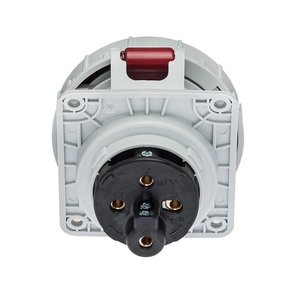 Prise Triphasé 32a 3p+t - 4 Broches - Encastrable Sur Coffret - étanche Ip67 --Ide New