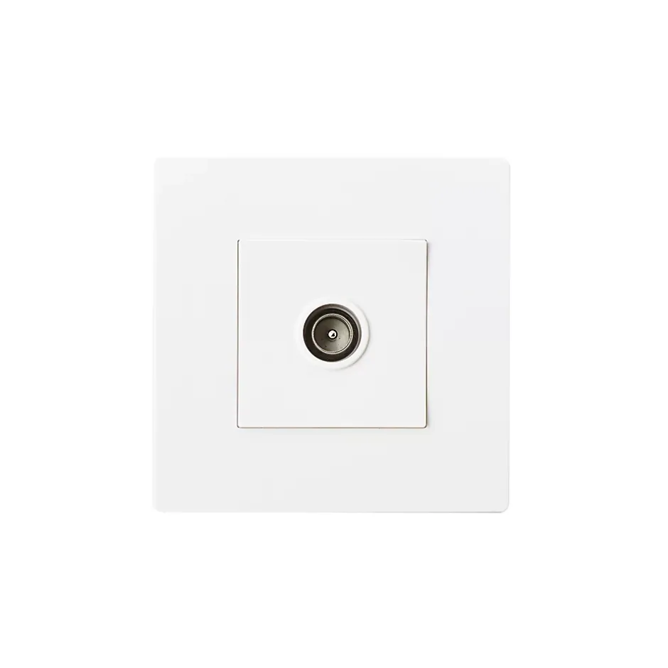 Prise TV simple encastrable blanc complet^ Online