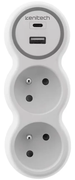 Prise 2x16A + 2 ports USB - Bolea-Zenitech New