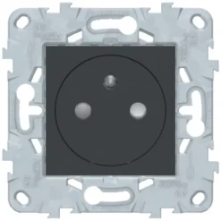Prise de courant 2 pôles + terre affleurante connexion rapide 16A Unica Déco anthracite^Schneider Electric Hot