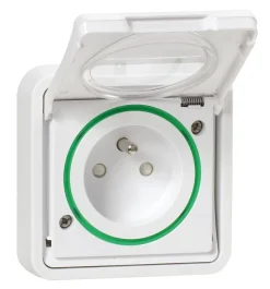 Prise de courant 2 pôles + terre étanche complète encastrée Mureva Styl blanc-Schneider Electric