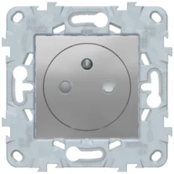 Prise de courant 2 pôles + terre affleurante connexion rapide 16A Unica Déco aluminium^Schneider Electric Clearance