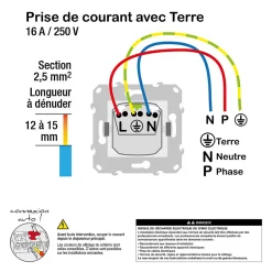Prise de courant 2 pôles + terre affleurante connexion rapide 16A Unica Déco aluminium^Schneider Electric Clearance