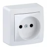 Prise de courant 2 pôles sans terre complète saillie Alréa blanc-Schneider Electric