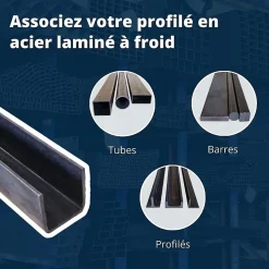 Profilé acier en U 20x40x20 ep 2 mm, 0.5 mètre -^Comment Fer
