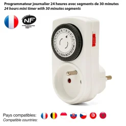 Programmateur journalier 24 heures à segments^Velamp Outlet
