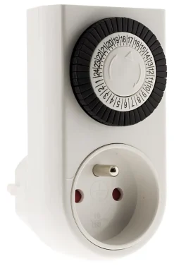 Programmateur mini journalier mécanique avec interrupteur à voyant - Blanc -^Otio New