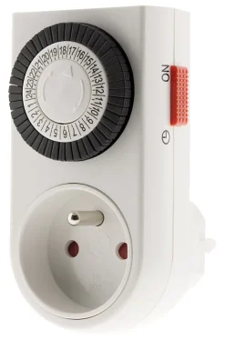 Programmateur mini journalier mécanique avec interrupteur à voyant - Blanc -^Otio New