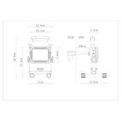 Projecteur de chantier portable filaire à LED 10 W- Sale
