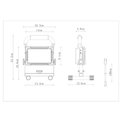 Projecteur de chantier portable à LED rechargeable 20 W- Clearance