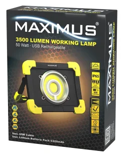 Projecteur de chantier portatif rechargeable M-WKL-013 - 3500lm^Maximus New