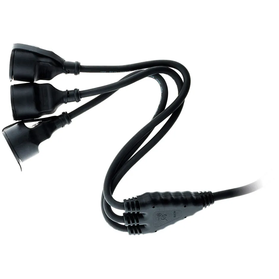 Prolongateur à triple tête pour chantier HO7RN-F 16A 3G1,5mm² - Noir 1m -^Zenitech Clearance