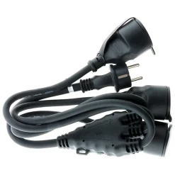 Prolongateur à triple tête pour chantier HO7RN-F 16A 3G1,5mm² - Noir 1m -^Zenitech Clearance