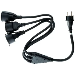 Prolongateur à triple tête pour chantier HO7RN-F 16A 3G1,5mm² - Noir 1m -^Zenitech Clearance