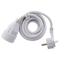 Prolongateur 16A 2P+T HO5VV-F 3G1,5mm² - Blanc 3m avec fiche extraplate --Zenitech Online