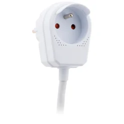 Prolongateur HO5VV-F 3m avec prise gigogne - Blanc --Zenitech New