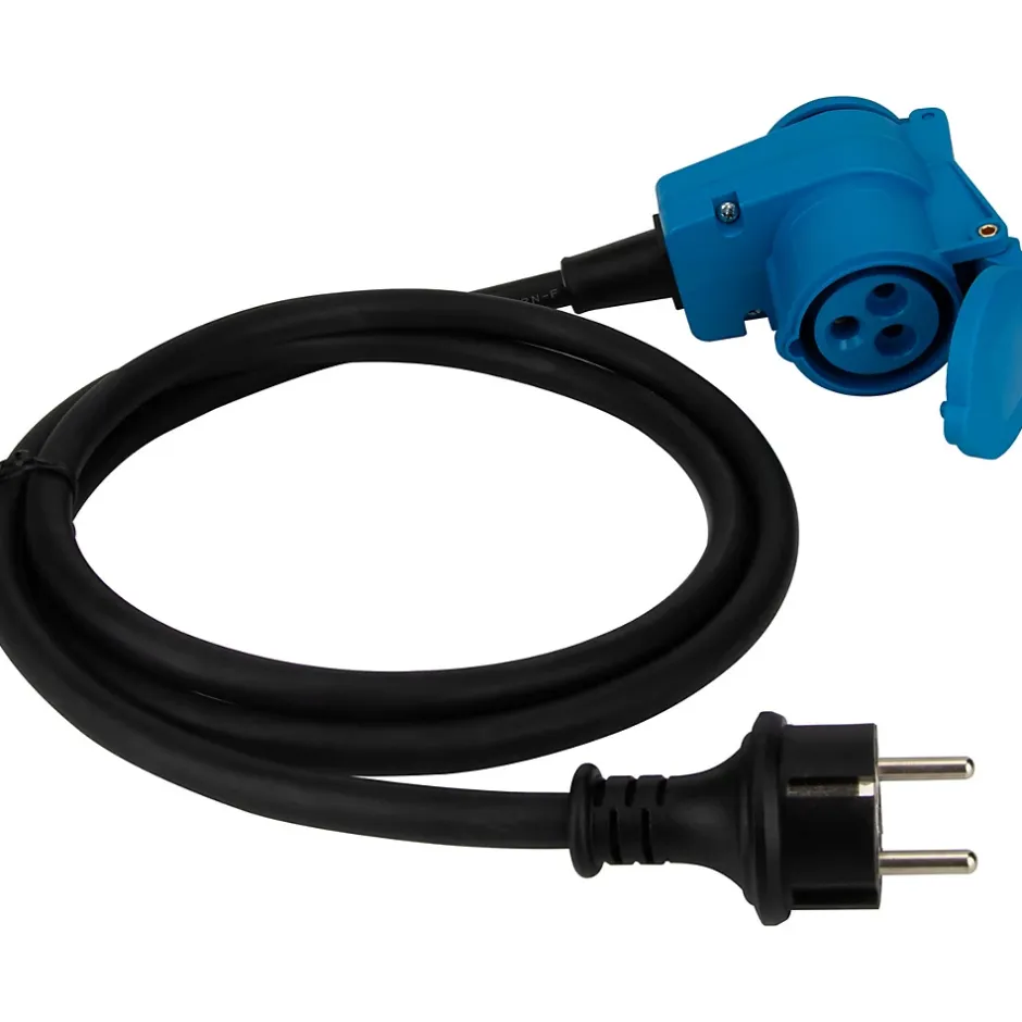 Prolongateur Schuko CEE P17 1,5m IP44 - Noir/Bleu --Protec Online