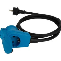 Prolongateur Schuko CEE P17 1,5m IP44 - Noir/Bleu --Protec Online