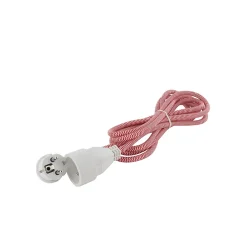 Prolongateur text. fiche plate 5m rouge/blanc-Chacon Hot