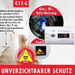C11-L détecteur de monoxyde de carbone à piles - affichage LED, capteur électrochimique-Protector Hot