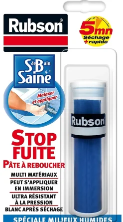 Pâte à reboucher Salle de bain Saine Stop fuite 64g-Rubson Discount
