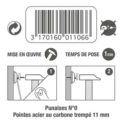 Punaise béton N°0 vendue par 8 pièces-Le Crochet Francais New