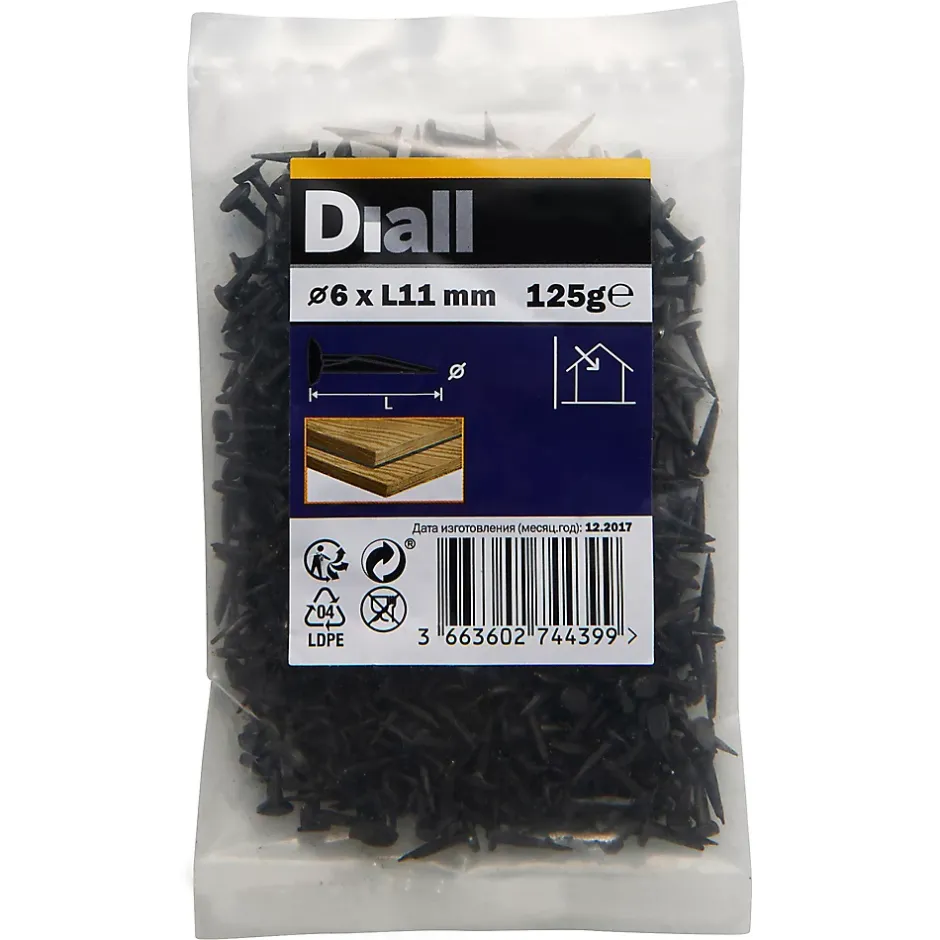Punaises en acier noirci 6x11 - 125g^Diall Sale