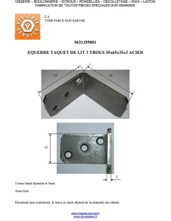 Équerres Taquet LIT 3 Trous 55X65X35X3 Acier - 1 pièce^Vis Express Clearance