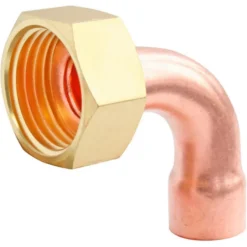 Raccord cuivre coudé à souder sur tube cuivre Ø14 - sortie écrou tournant femelle 15/21 (1/2"), lot de 2^Somatherm for you Online