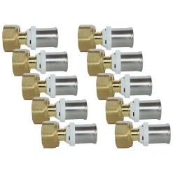 Raccord droit à sertir tube multicouche Ø16 mm femelle 1/2 10 pièces^Somatherm for you Discount