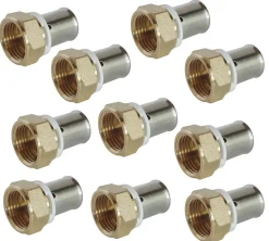 Raccord PER à sertir DN 16 1/2'' avec écrou tournant 10 pièces^Somatherm for you Hot