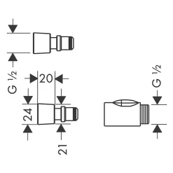 Raccord rapide 1/2 pour douchette, noir,-Hansgrohe Clearance