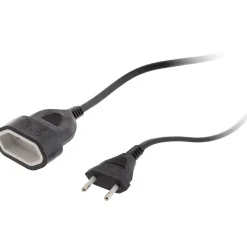 Rallonge de câble HO5VV-F 2x1mm² - 2m - noir --Zenitech