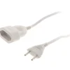 Rallonge de câble HO5VV-F 2x1mm² - 5m - blanc --Zenitech Discount