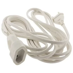 Rallonge de câble HO5VV-F 2x1mm² - 5m - blanc --Zenitech Discount