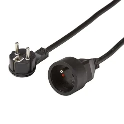 Rallonge intérieur H05VV-F 3 x 1.5 mm² 3m + prise noir-Diall