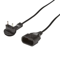 Rallonge intérieur H03VVH2-F 2 x 0.75mm² 3m prise noir^Diall New