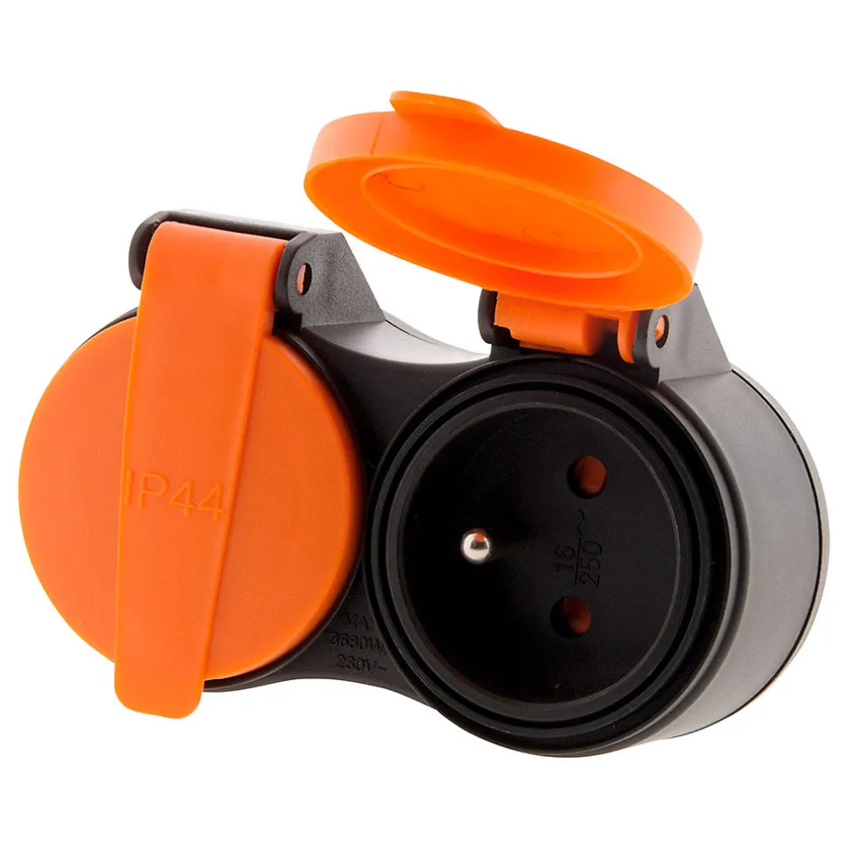 Rallonge IP44 2 prises + clapet 5m^Zenitech New