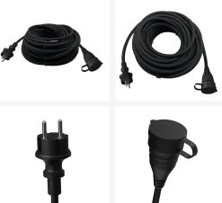 Rallonge électrique à clapet 25m HO7RNF noir 16A 230V^GAO Online