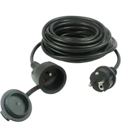 Rallonge électrique extérieure 10 m IP44 câble robuste avec cache prise^Terre Jardin