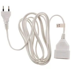 Rallonge 2m - HO3VVH2F 2x0,75mm² 6A - blanc --Zenitech Hot