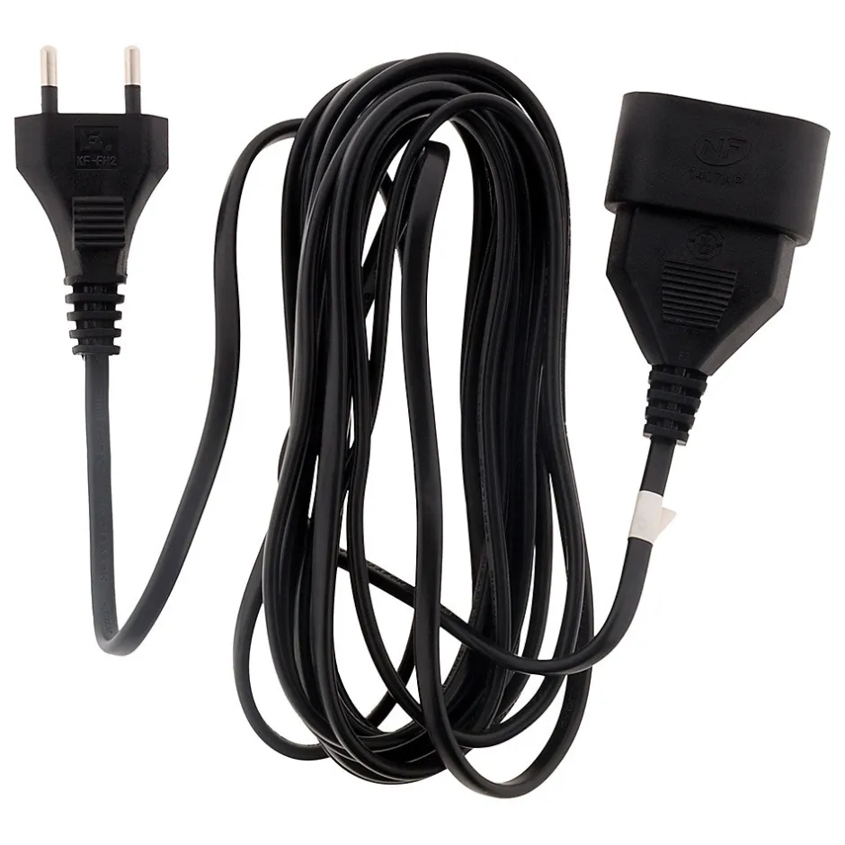 Rallonge 2m - HO3VVH2F 2x0,75mm² 6A - noir -^Zenitech Outlet