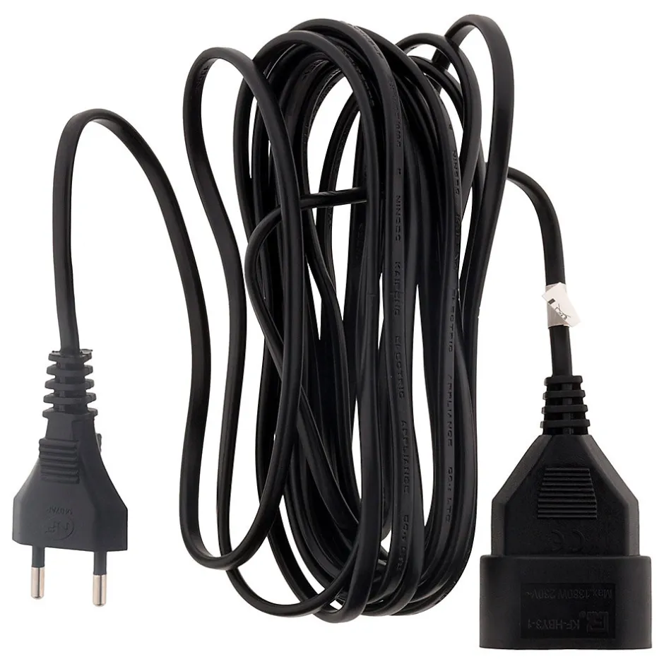 Rallonge 2m - HO3VVH2F 2x0,75mm² 6A - noir -^Zenitech Outlet