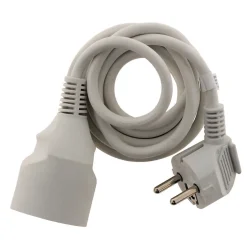 Rallonge 1,90m - HO3VVH2F 2x0,75mm² 6A - blanc --Zenitech Hot