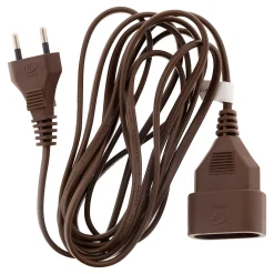 Rallonge 5m - HO3VVH2F 2x0,75mm² 6A - marron -^Zenitech Discount