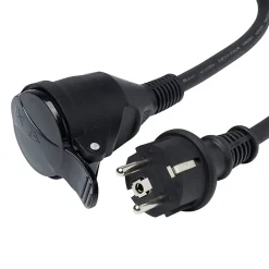 Rallonge noire H05VVF 3G1 5mm² 10m avec clapet-Diall Sale