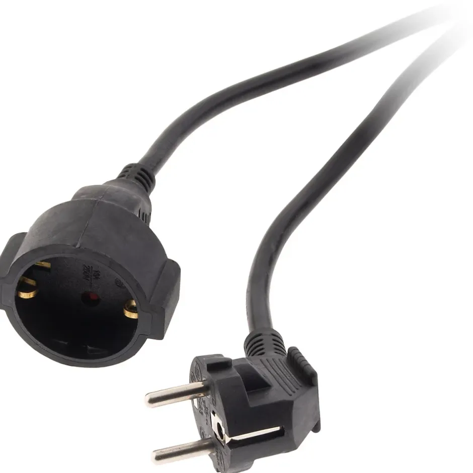 Rallonge Schuko HO5VV-F 3G1,5mm² 5m - noir --Zenitech Outlet